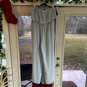 Light Blue Off-Shoulder Jumpsuit